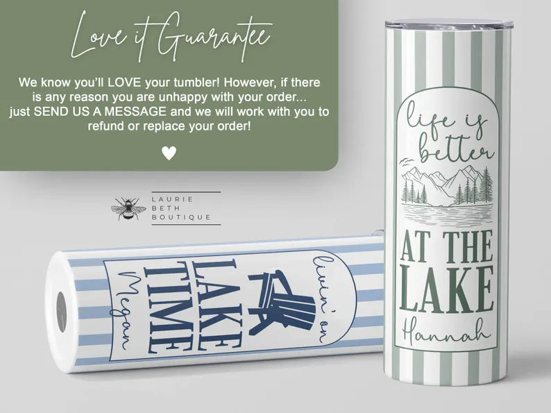 Custom Lake Tumbler – Personalized Lake Life Cup with Name