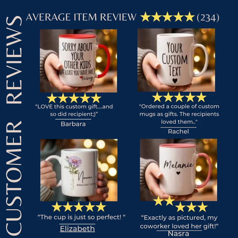 Personalized Name Mug – Custom Coffee Cup Gift for Women, Friends & Moms