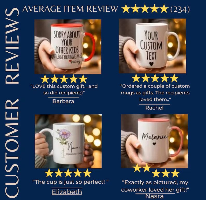 Personalized Floral Book Lover Mug – Custom Name Coffee Cup