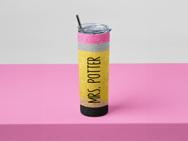Custom Teacher Tumbler – Personalized 20oz Cup with Name
