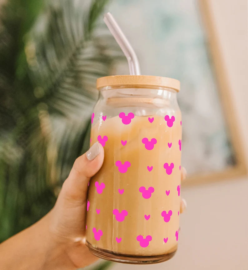 Color-Changing Mickey Tumbler – 16oz Reusable Cup with Lid & Straw
