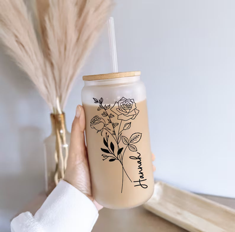 Birth Flower Glass – Personalized Gift for Her