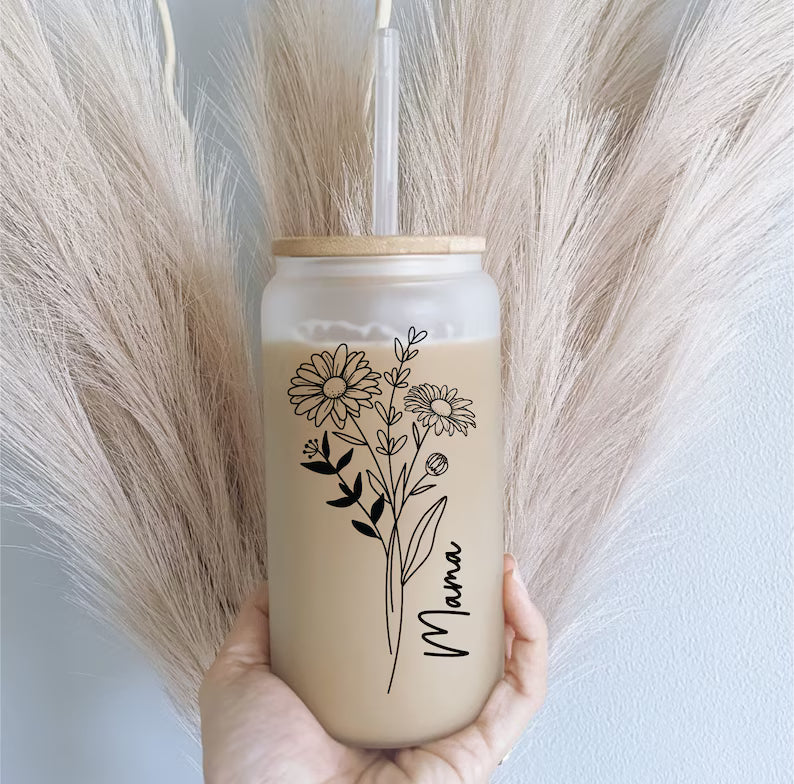 Birth Flower Glass – Personalized Gift for Her