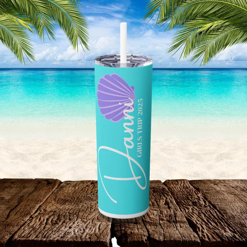 Minimalist Custom Vacation Tumbler – Personalized Travel Cup