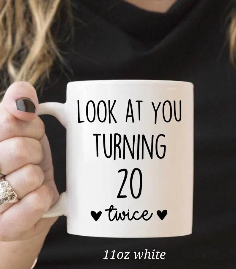 Personalized 40th Birthday Mug – Elegant Milestone Gift with Name & Year