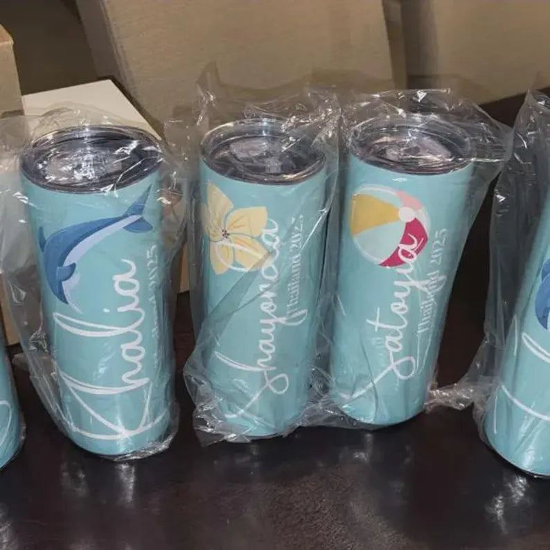 Minimalist Custom Vacation Tumbler – Personalized Travel Cup