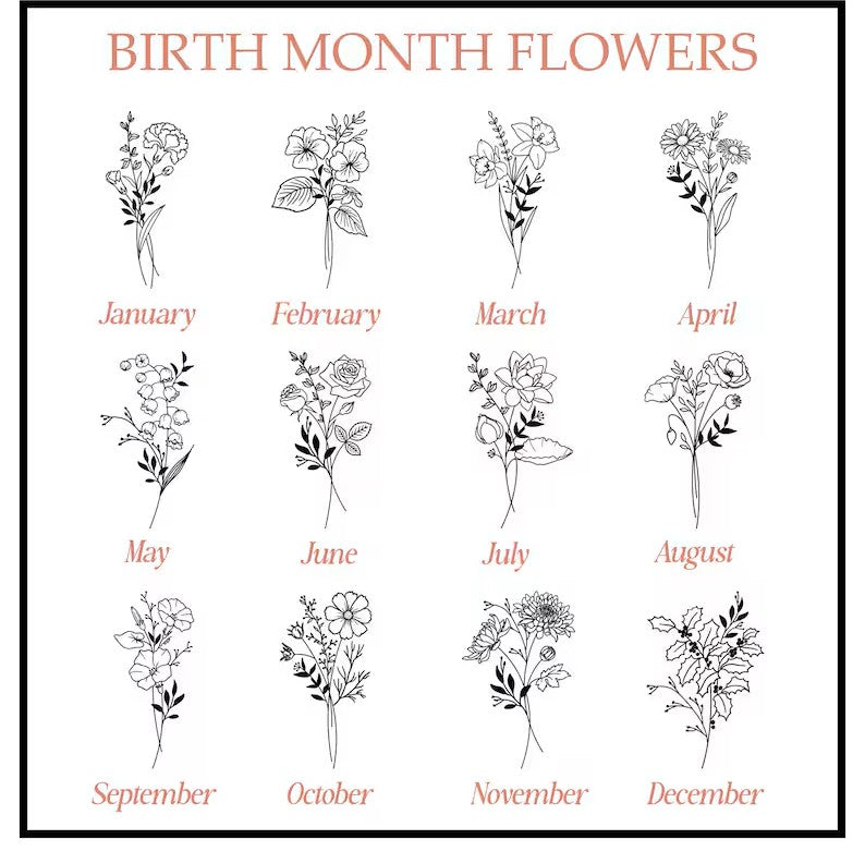 Personalized Birth Flower Tumbler with Name – Unique 20oz Custom Cup