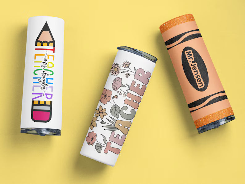 Custom Teacher Tumbler – Personalized 20oz Cup with Name