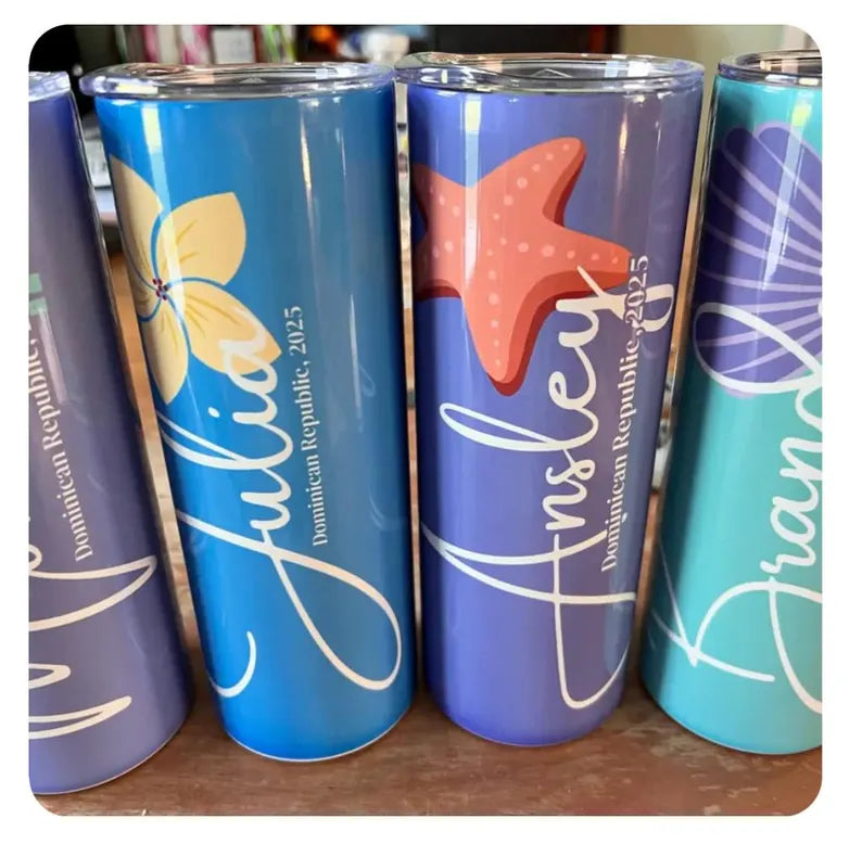 Minimalist Custom Vacation Tumbler – Personalized Travel Cup
