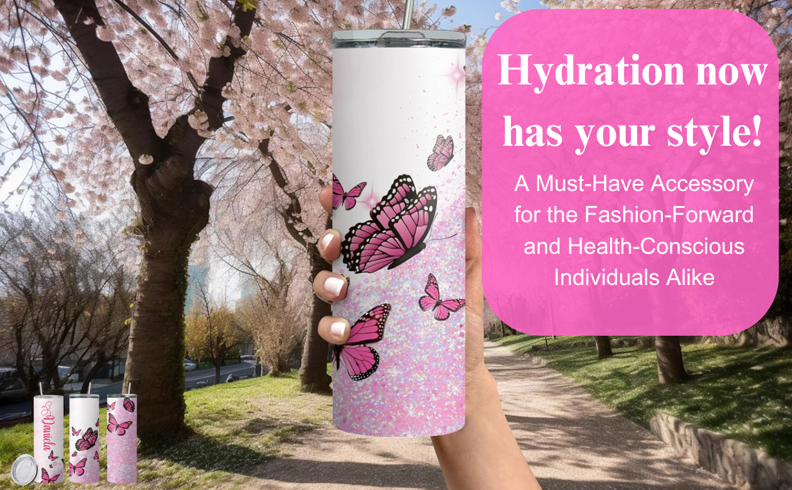 Personalized Tumblers with Names 20oz with lid and straw ( Glitter Effect )