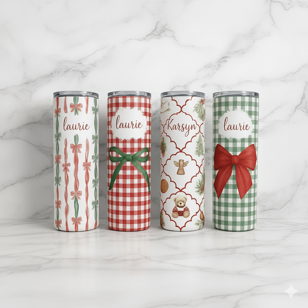 Personalized Christmas Tumbler – 20 oz Custom Holiday Gift Cup