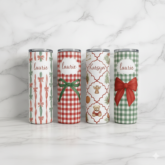 Personalized Christmas Tumbler – 20 oz Custom Holiday Gift Cup