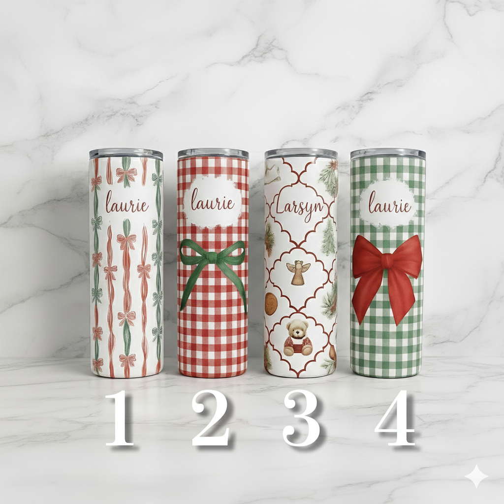 Personalized Christmas Tumbler – 20 oz Custom Holiday Gift Cup