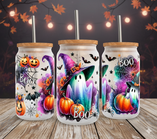 Halloween 16 oz Glass Can Tumbler – Spooky Sublimation Drinkware