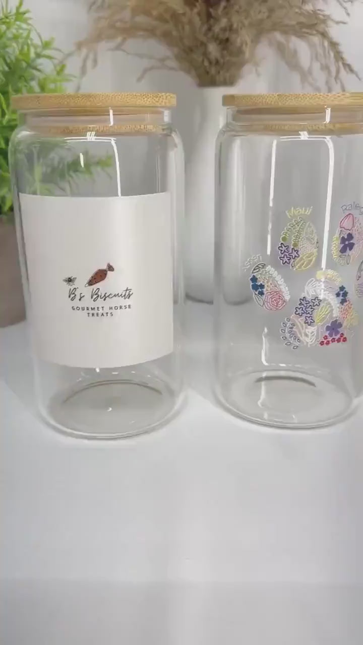 Custom Corporate Logo Glass Cup – Personalized Iced Coffee Cup