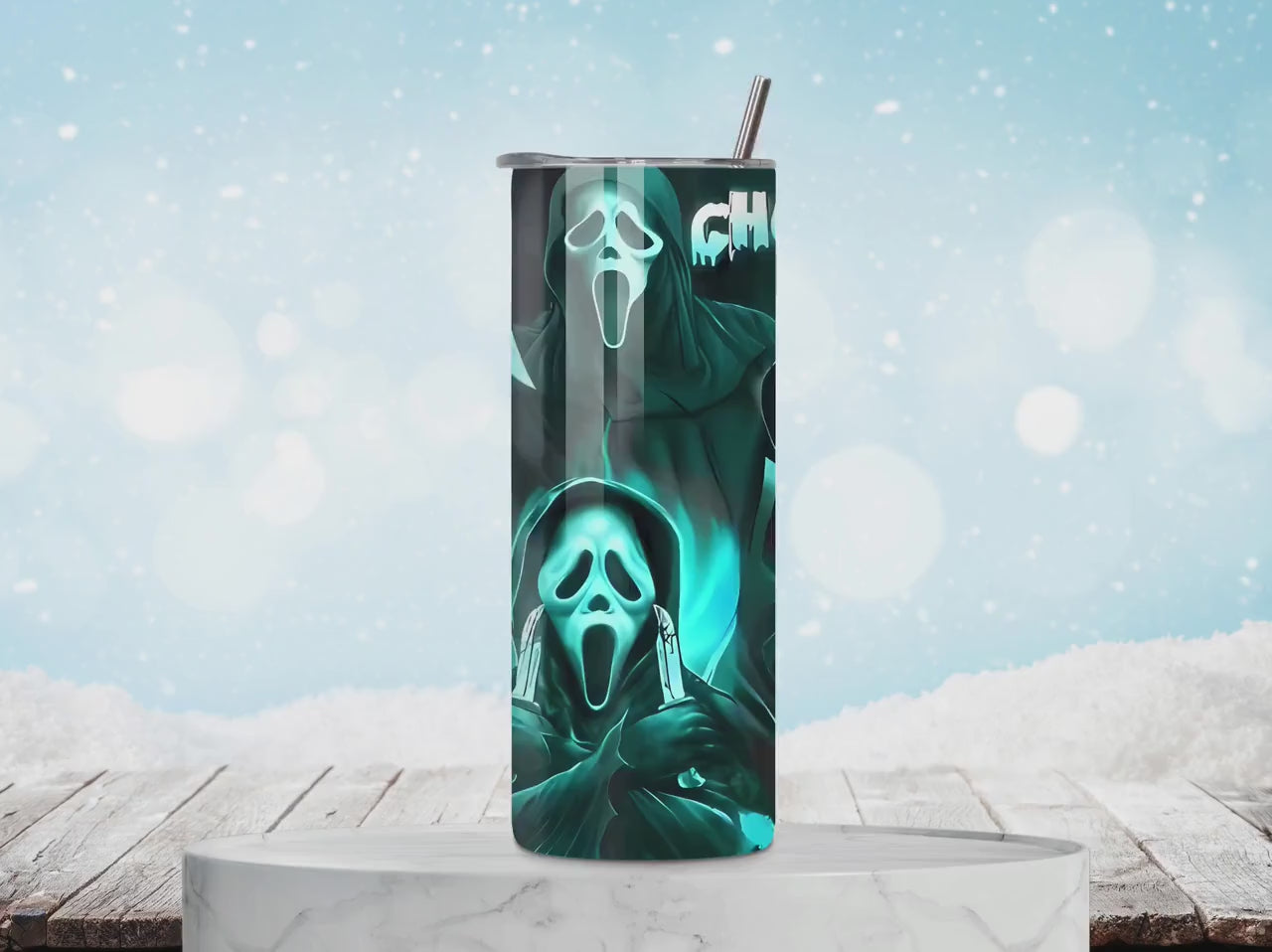 Ghost Face Halloween Tumbler – 20oz Horror Fan Gift