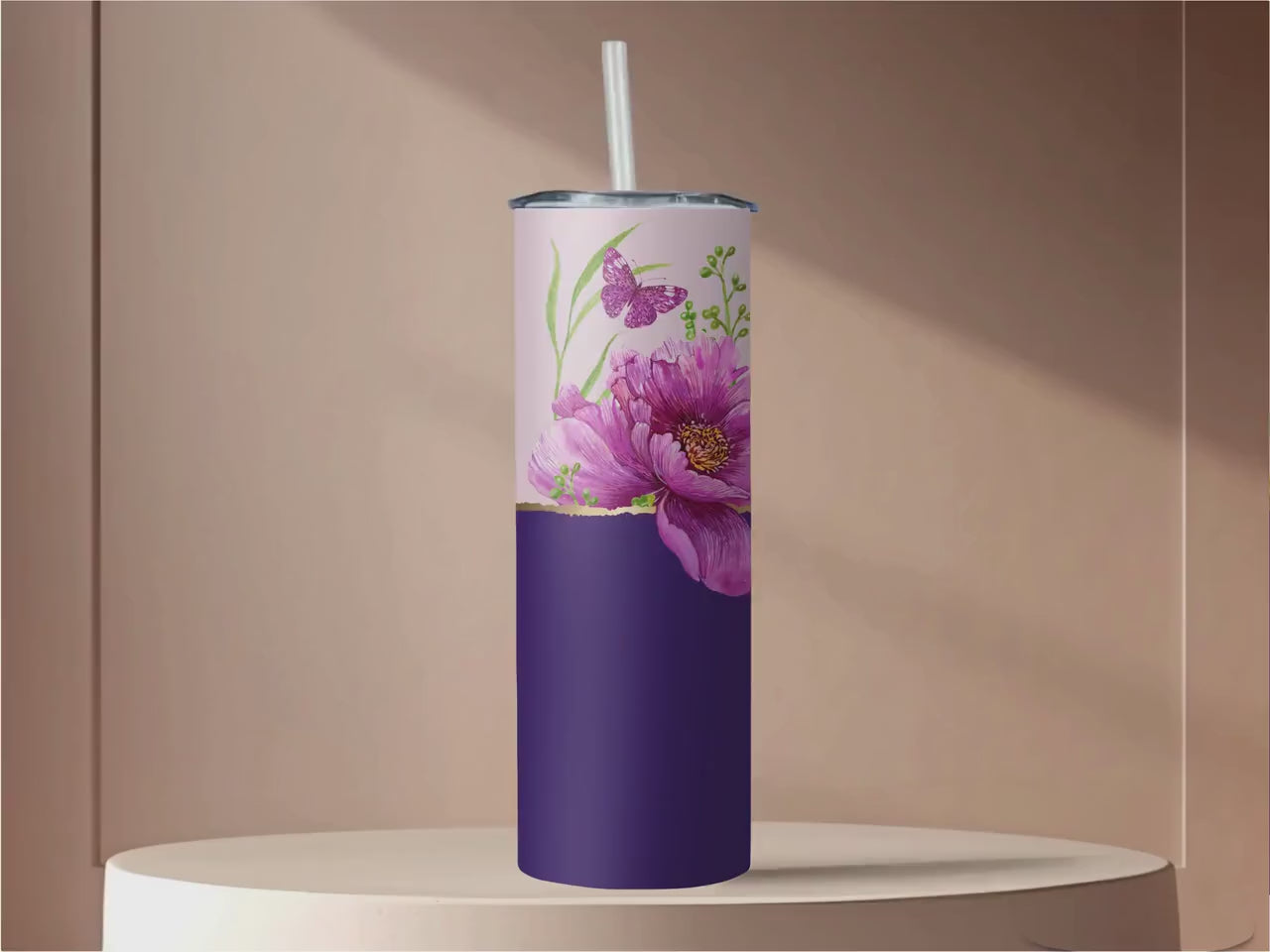 Personalized Retirement Floral Tumbler – 20oz Custom Gift with Name