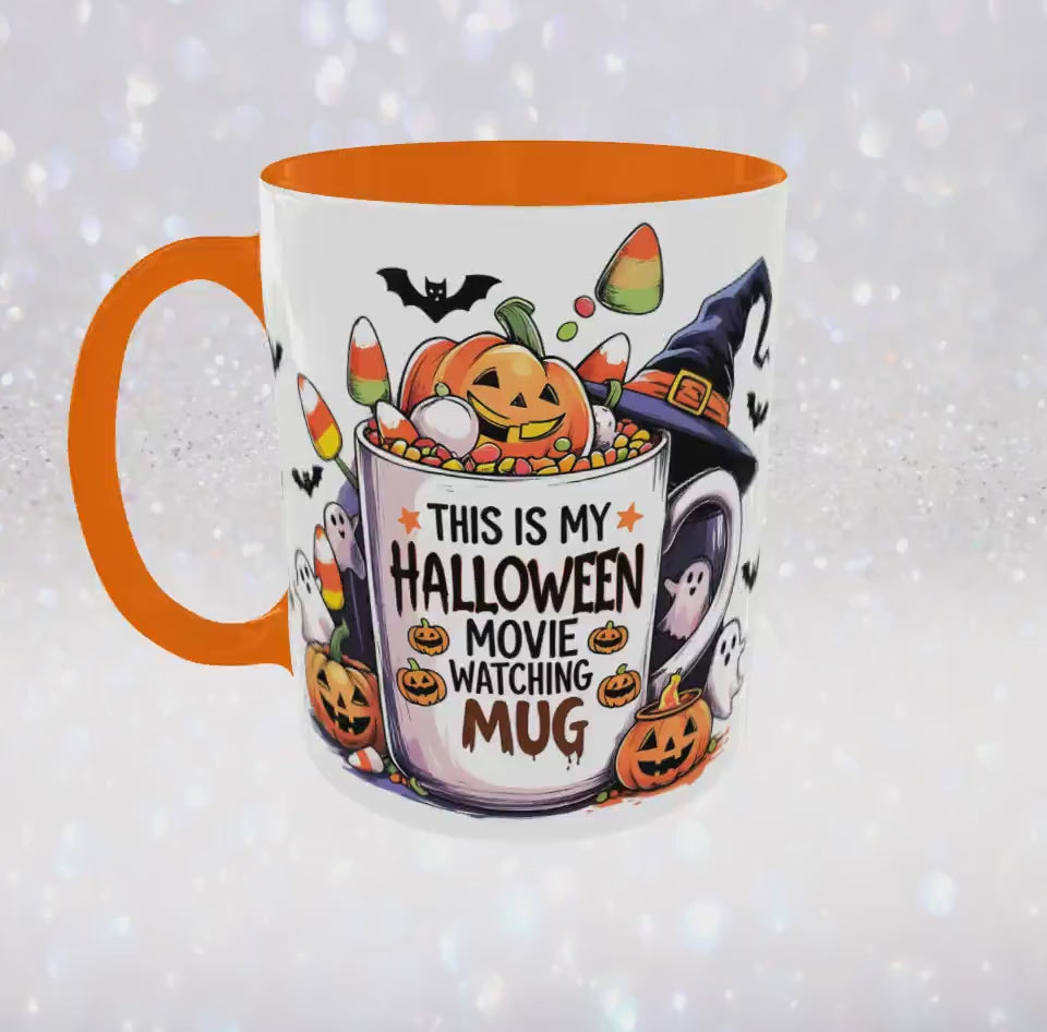 This Is My Halloween Movie Watching Mug – 11 oz Spooky Ceramic Coffee Cup