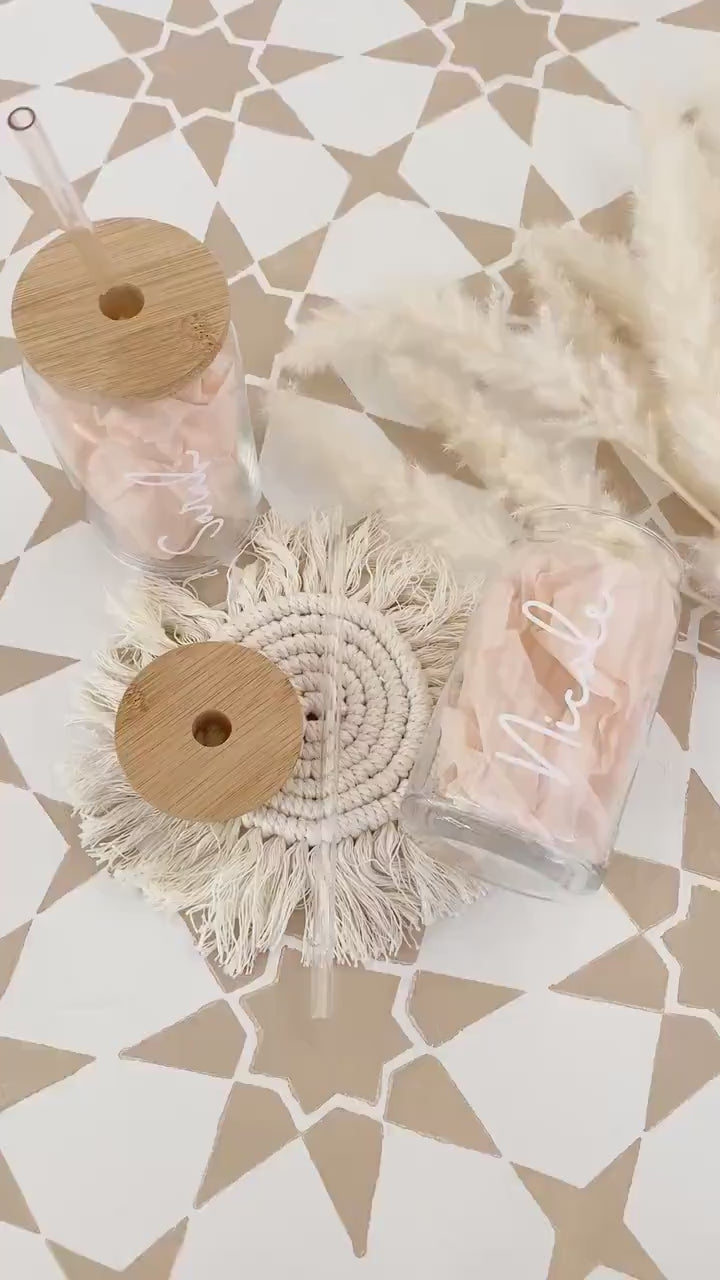 Personalized Iced Coffee Glass Can – Custom Name Cup