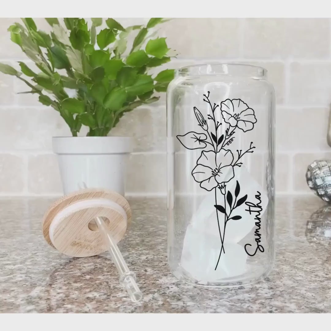 Birth Flower Glass – Personalized Gift for Her