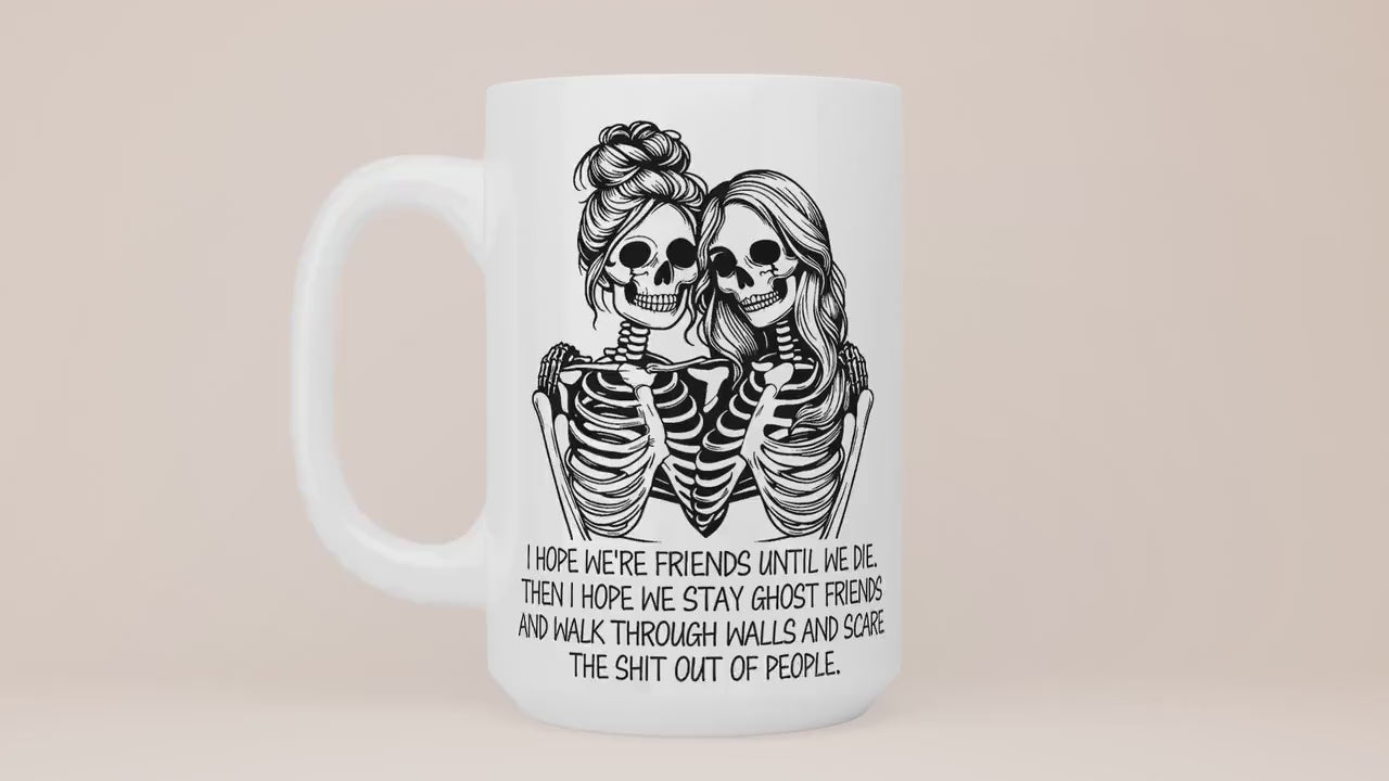 Best Friend Skeleton Mug – Funny Bestie Gift, Personalized BFF Coffee Cup