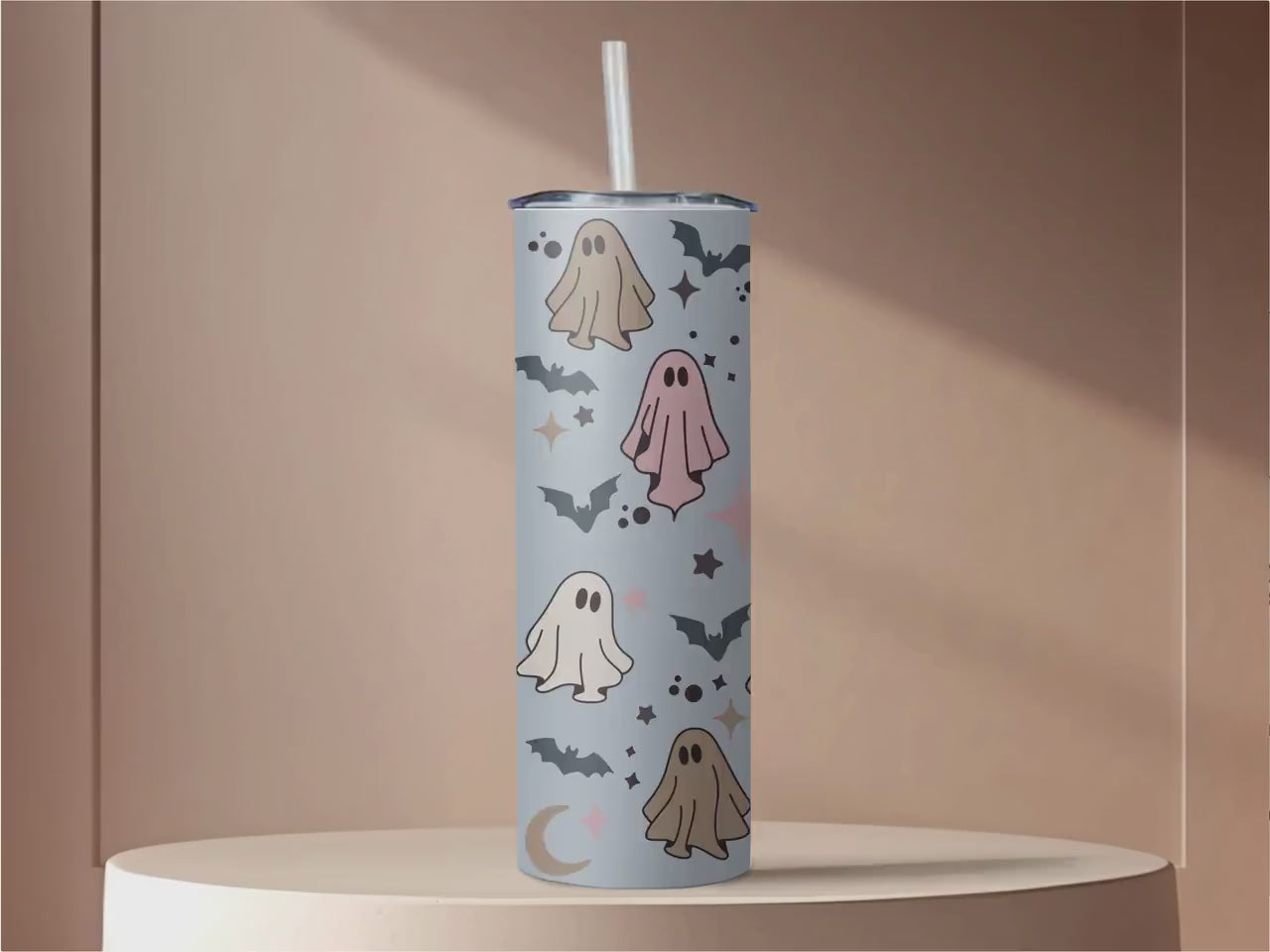 Personalized Halloween Ghost Tumbler – 20oz Custom Name Cup