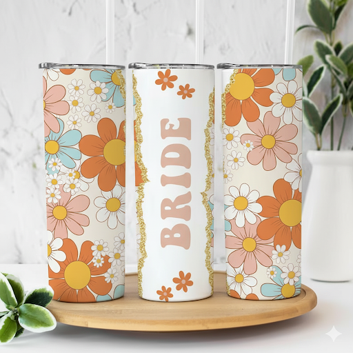 Retro Bride Tumbler – Cute Personalized Bachelorette Gift for Future Mrs.