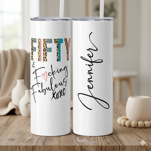 50th Birthday Tumbler for Women – Personalized Gift with Name